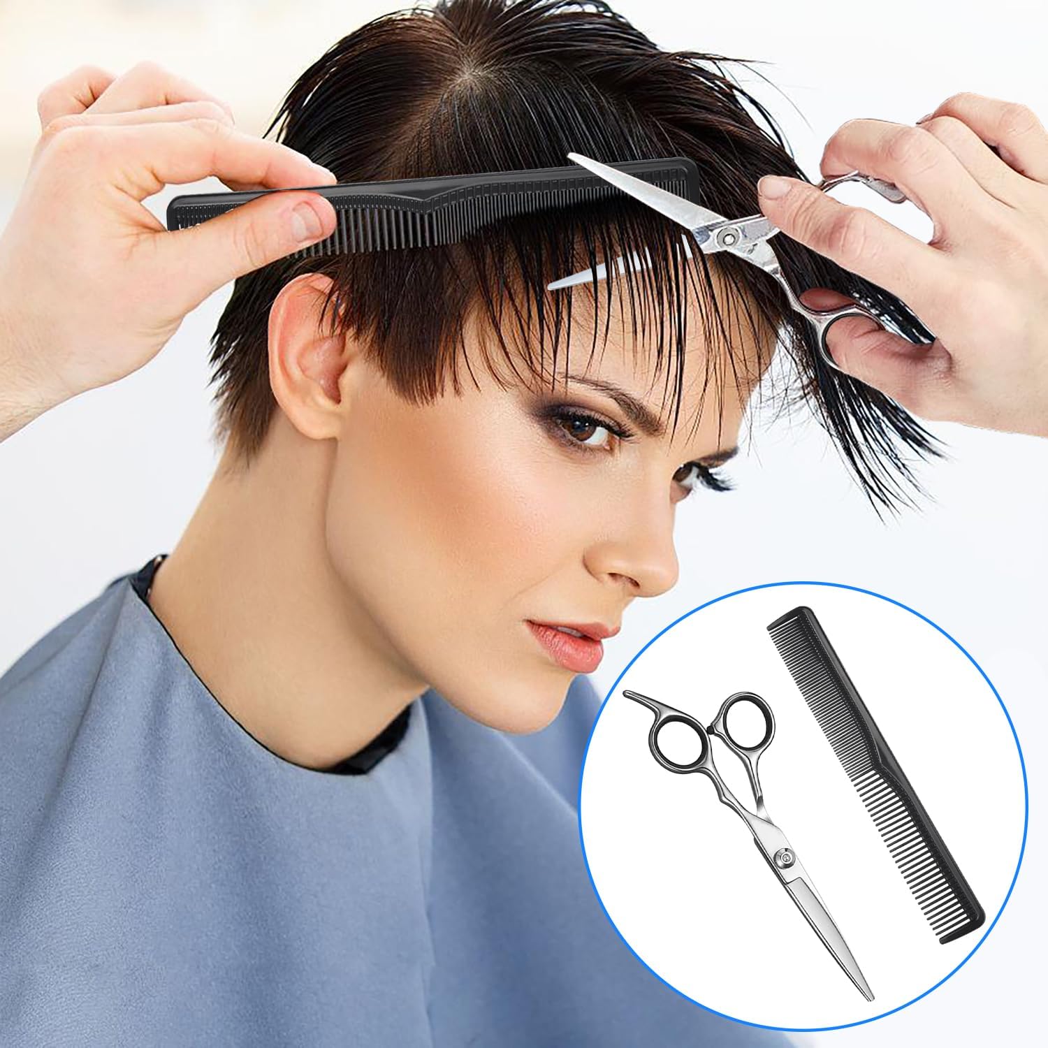 Ciseaux coiffure - acier inoxydable - 6 pouces - pour enfants, hommes, femmes