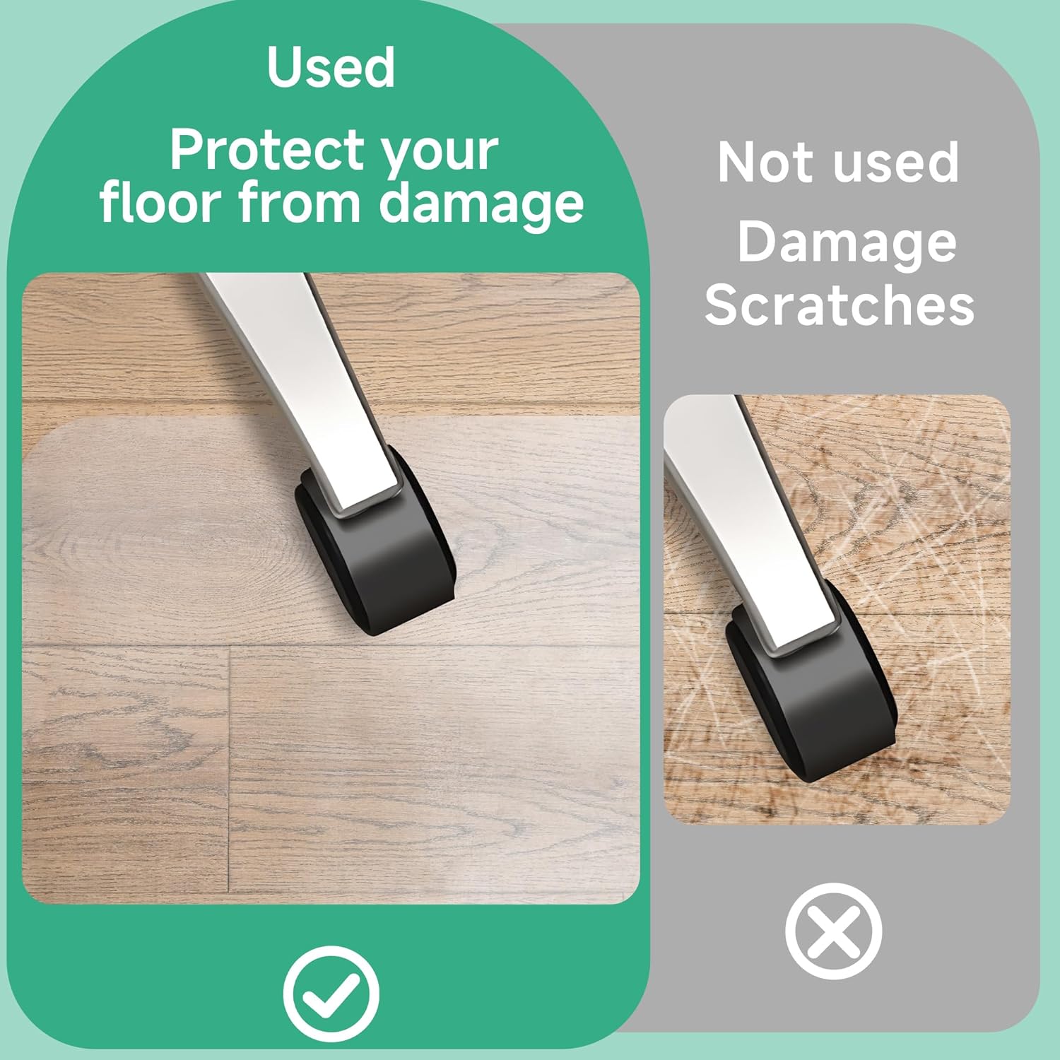 NATRKE - tapis protège-sol PVC 92x122cm, sans BPA/phtalate, transparent