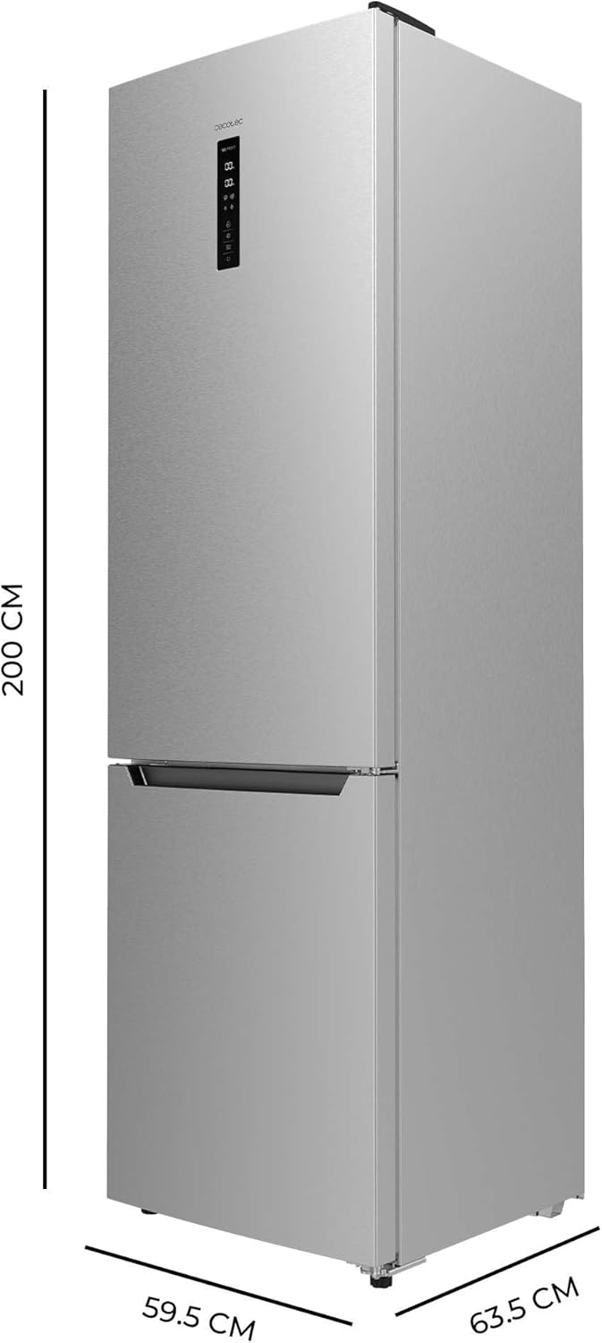 Cecotec - Bolero CoolMarket Combi 356 - 356L inox - No Frost, MultiAirFlow, congélation rapide, classe E
