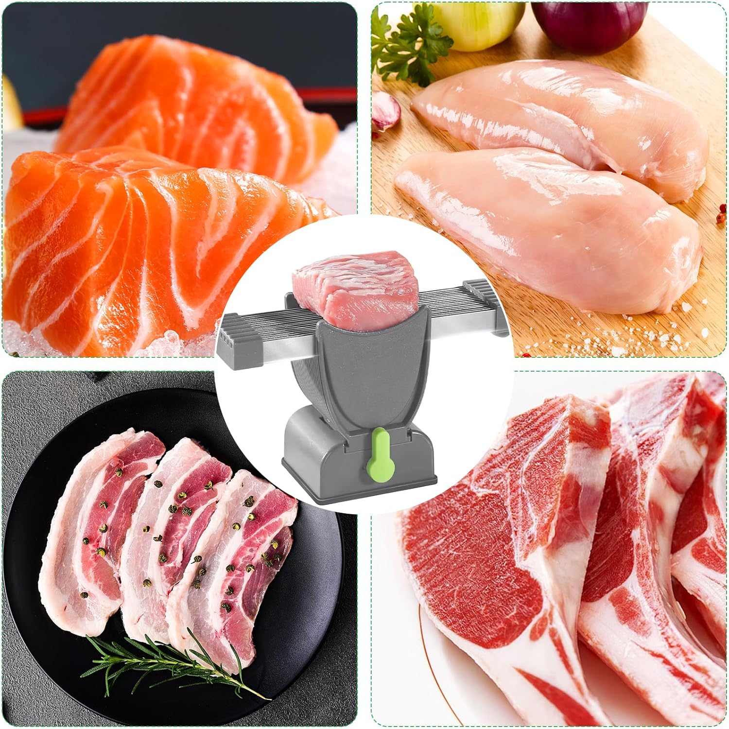 Trancheuse manuelle - découpe viande et légumes - usage cuisine polyvalent