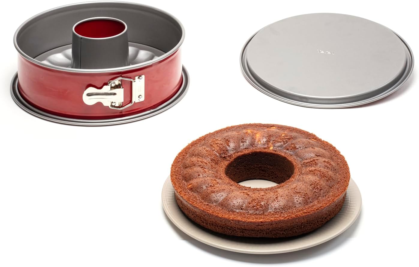 Tefal - Delibake moule savarin à charnière 25cm acier rouge - J1642614