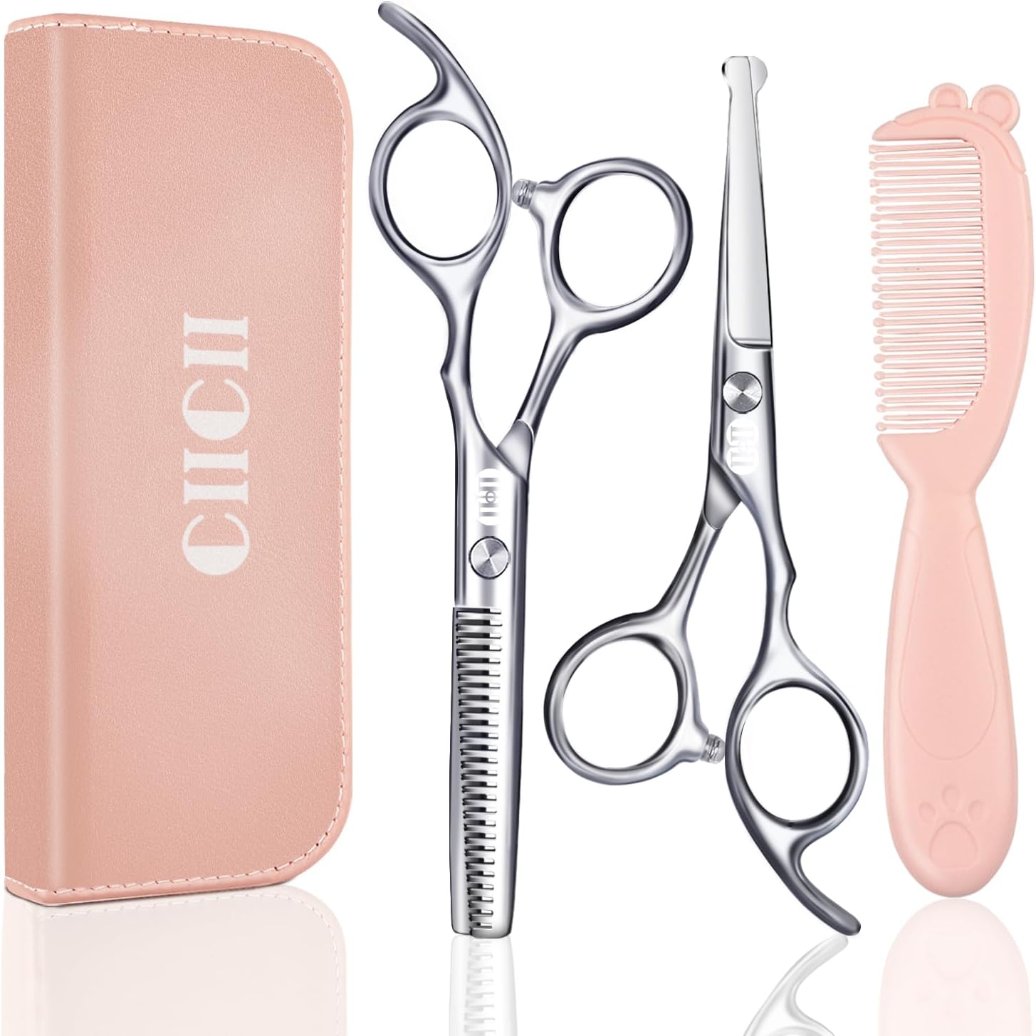 Ciseaux de coiffure enfant sécurité pointe ronde, 13cm, set pro CIICII