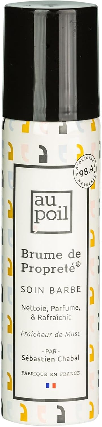 Au Poil - Brume Propreté Musc - barbe/cheveux - Fraîcheur, Sébastien Chabal