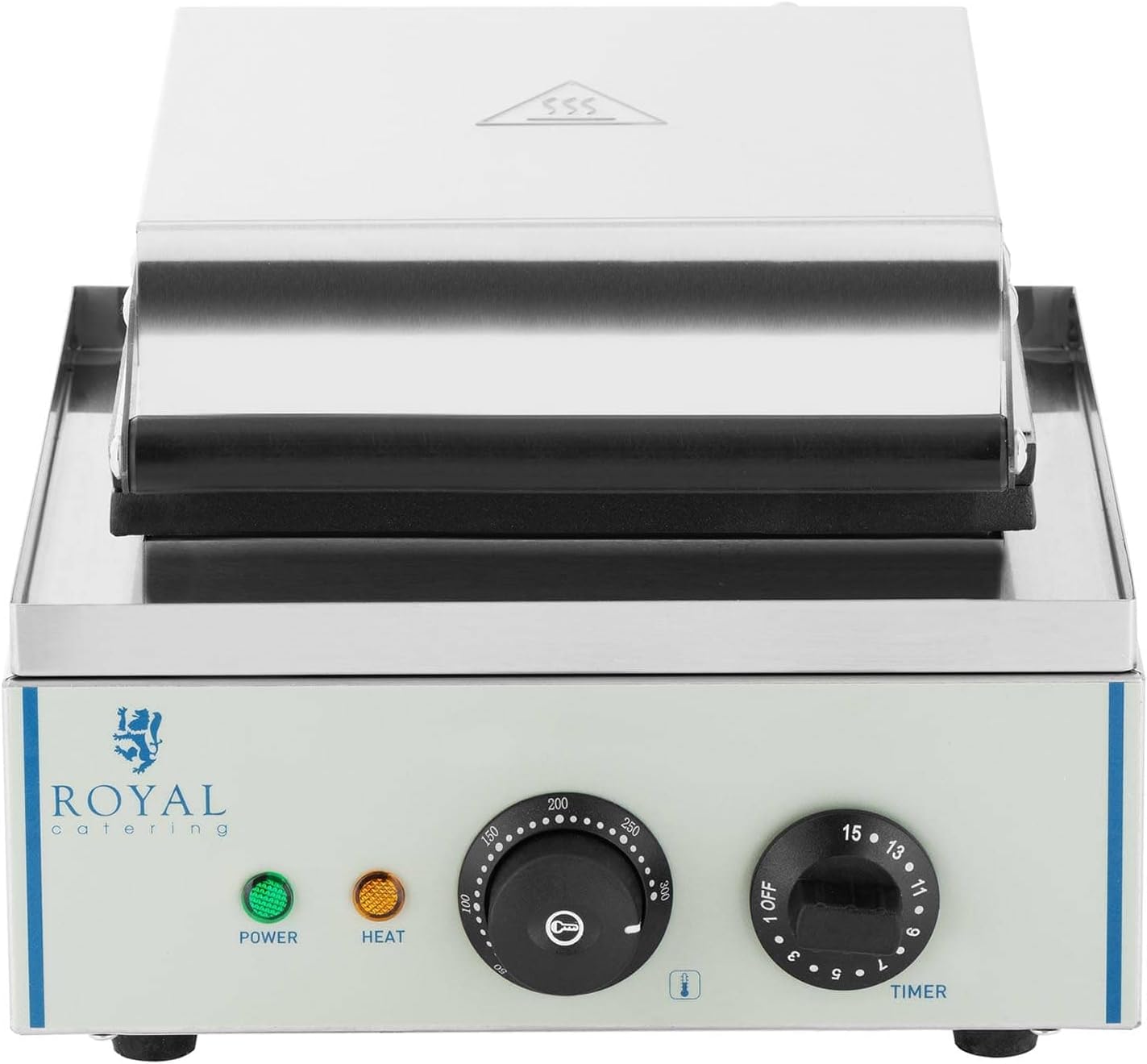 Royal Catering - Gaufrier RCWM-1500-H - 37x30,7x49,5 cm - 1500W, minuterie 15 min, plaque téflon, diamètre 21 cm