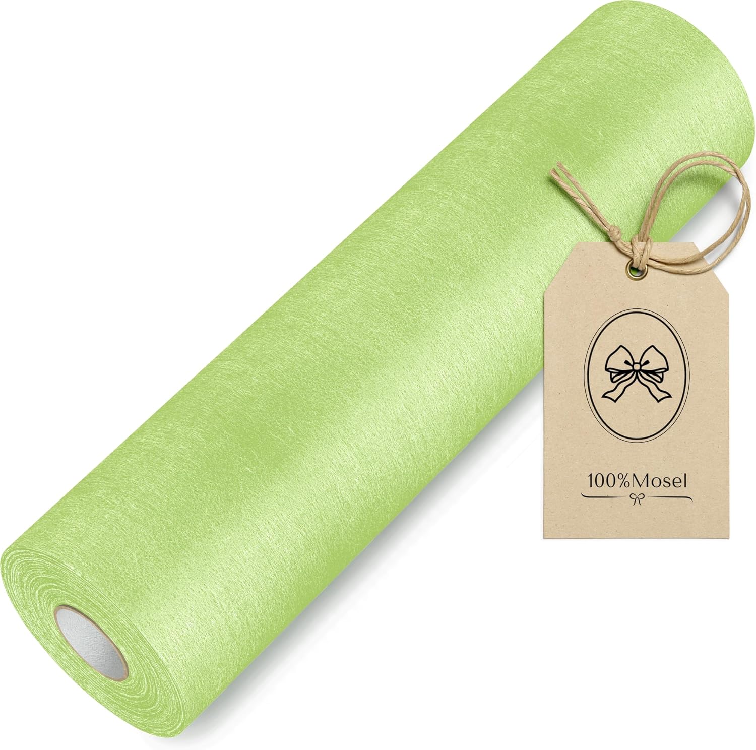 100%Mosel - chemin de table non-tissé - 30x2500cm - vert pastel, décor anniversaire, mariage