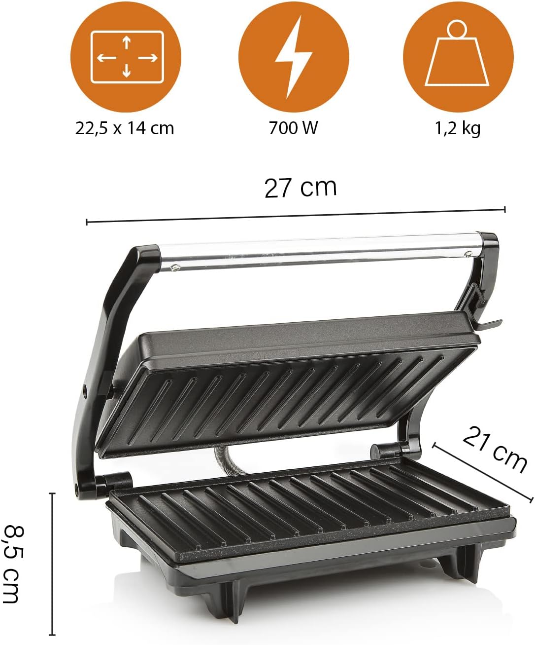 Tristar - Grille-viande série GR - 22,5x14 cm - 700W - GR-2650