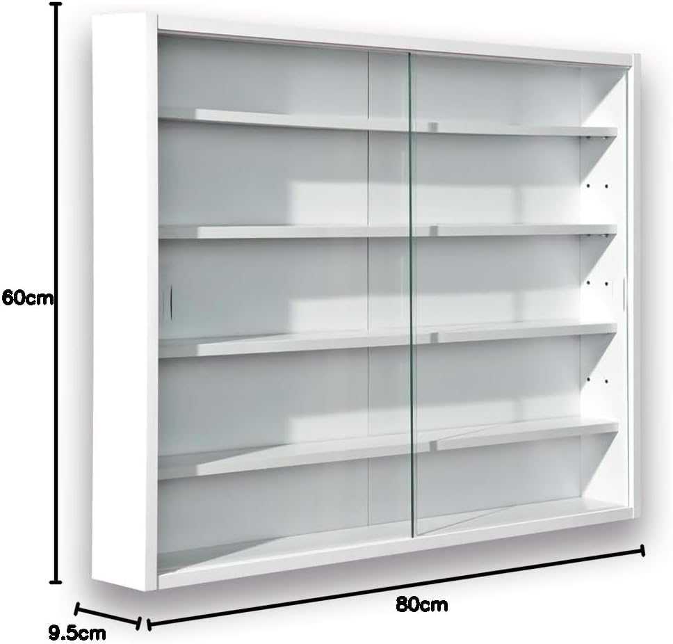 Inter Link - Vitrine murale collection, 80x60x9.5 cm, 5 compartiments