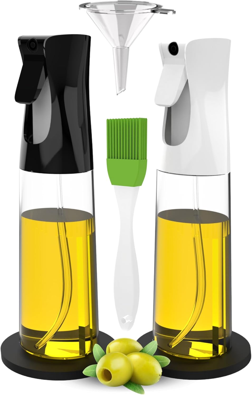 Lot de vaporisateurs d'huile cuisine - 2x300ml, accessoires inclus