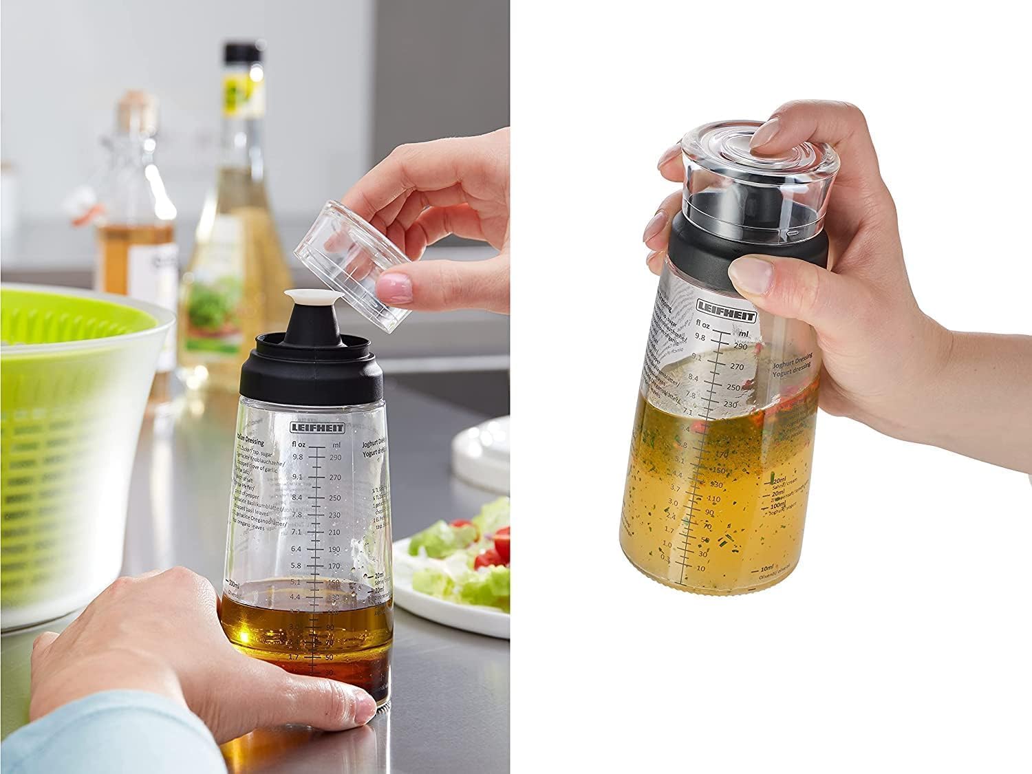 Leifheit - Shaker assaisonnements 300ml - verre gradué multifonction