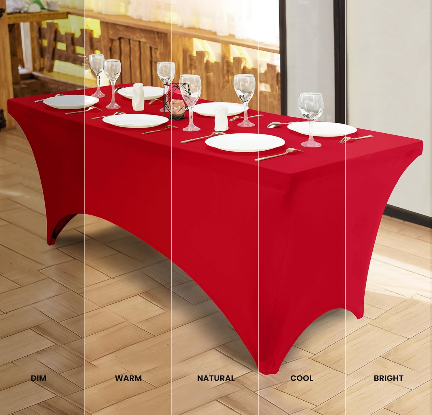 Utopia Kitchen - Nappe Extensible - 122 cm - Polyester spandex lavable, lot de 2, rouge
