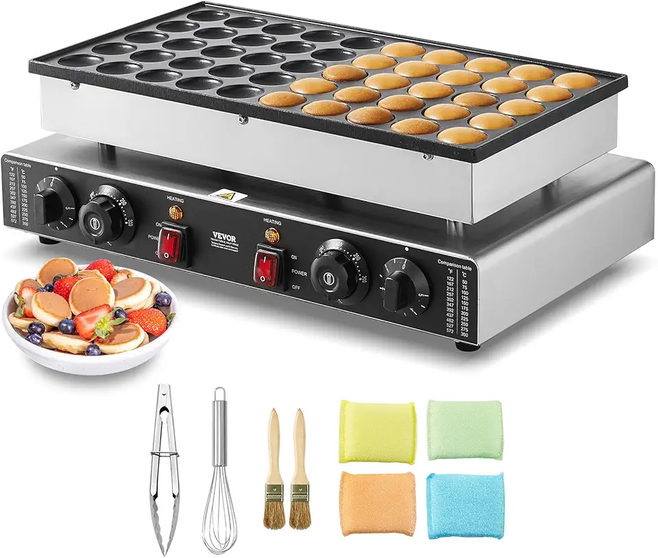 VEVOR – Appareil à Pancake, 43mm, 50 pièces, 1700W, inox, réglable