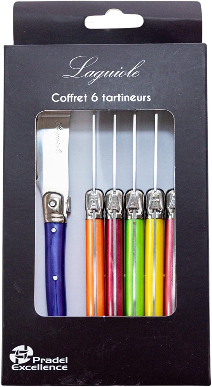 Pradel - Laguiole Excellence - 6 tartineurs 7cm inox, manches marbrés, PCOR009003