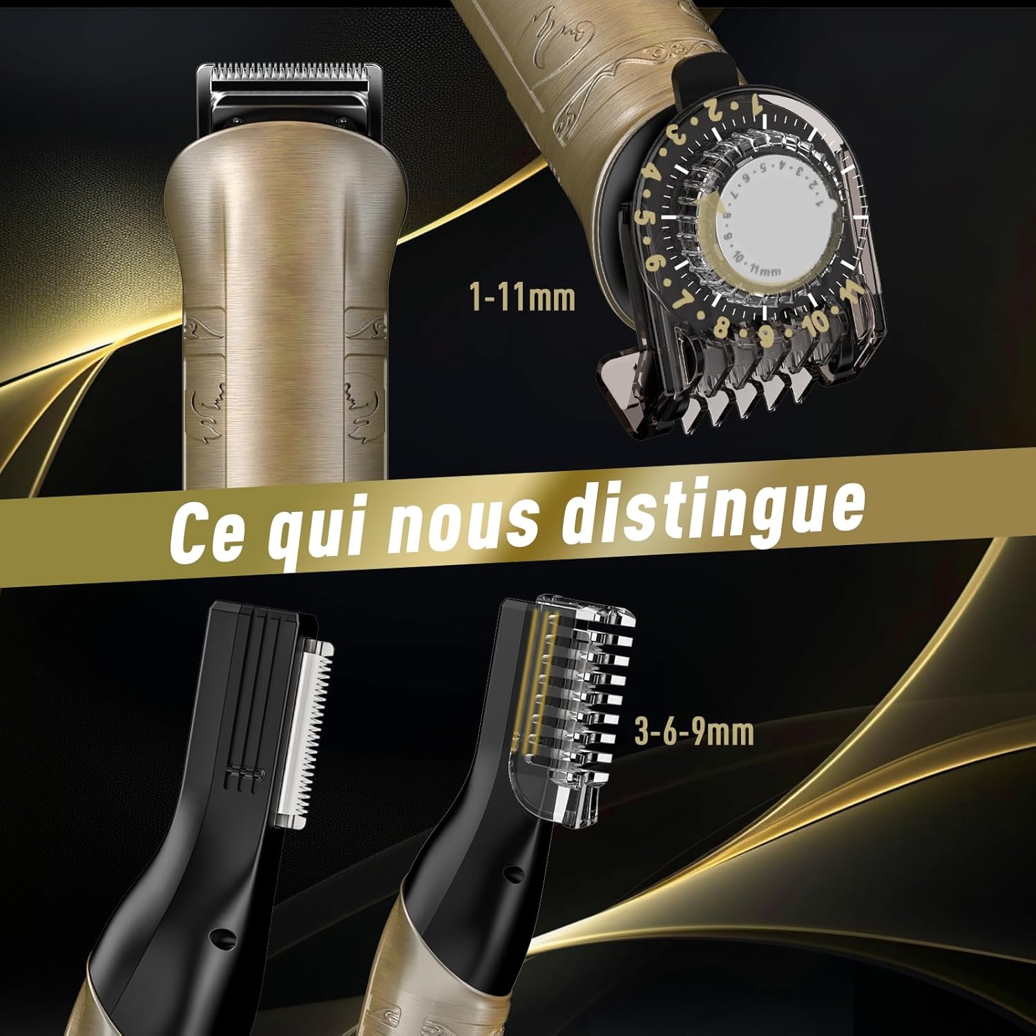 Tondeuse cheveux hommes - kit pro 17-en-1, LCD, USB-C, soin complet