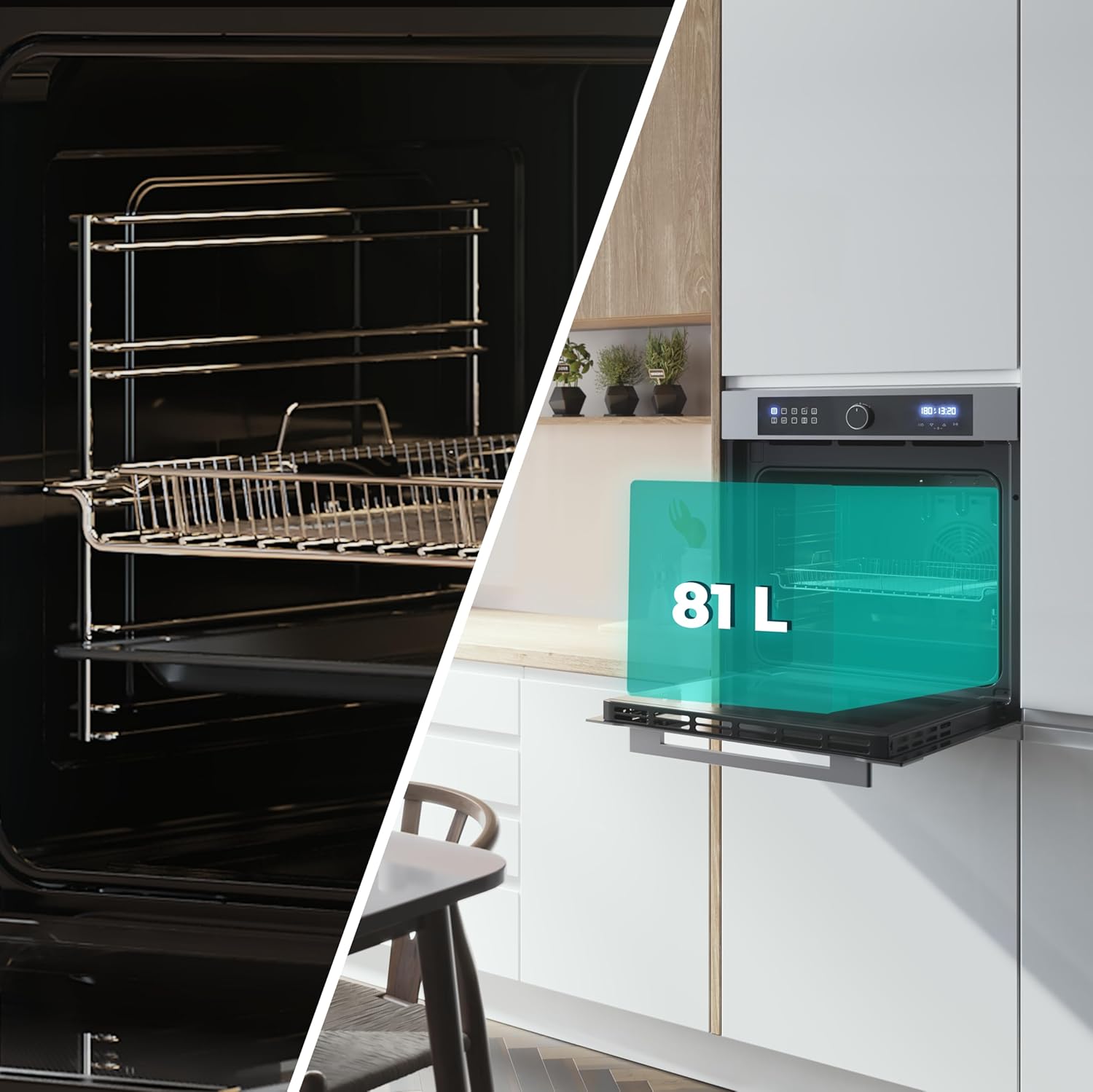 Cecotec - Bolero Hexa série 60 cm - four multifonction 81L Airfryer, 11 fonctions, 3400W, AF316000