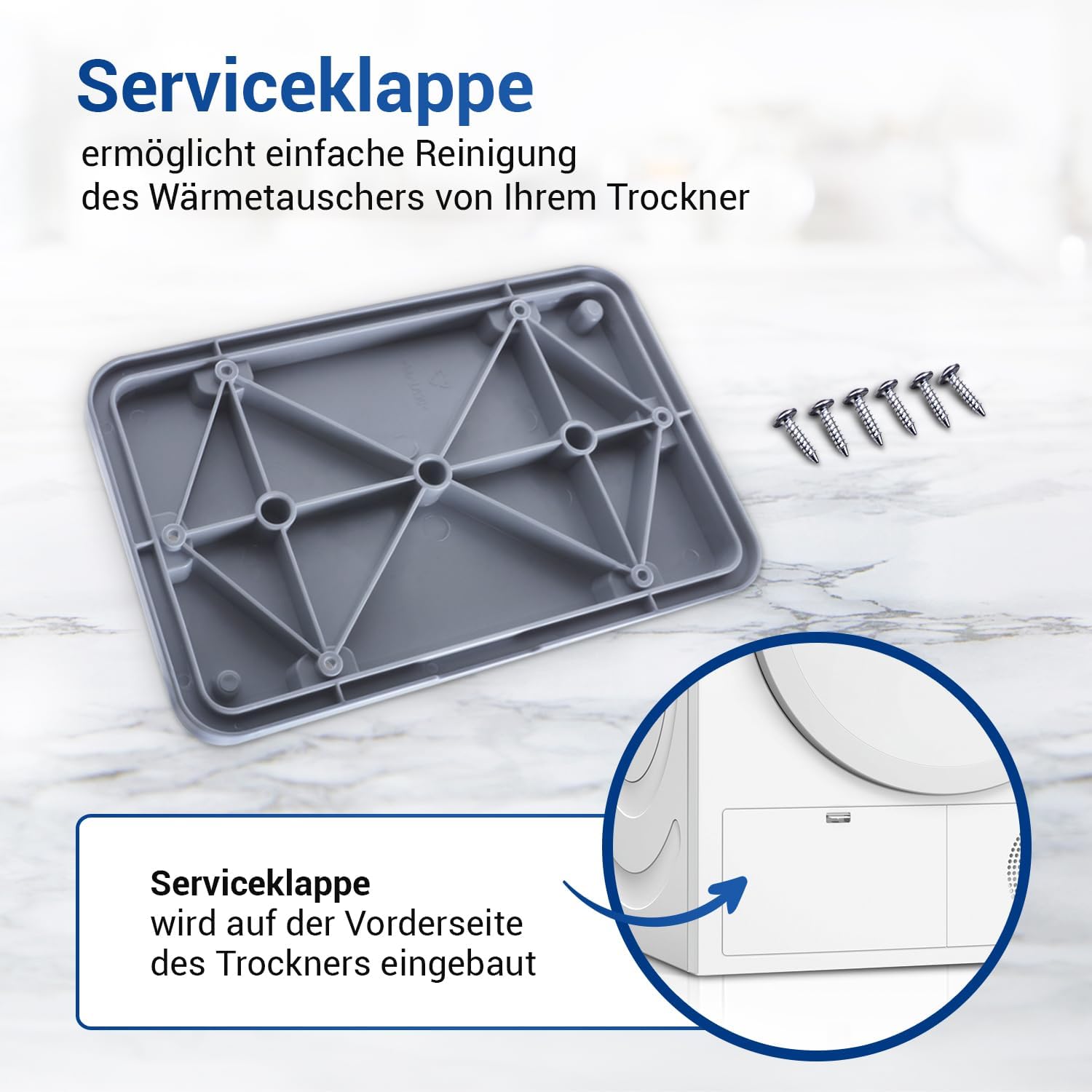 Vioks - porte de service pour sèche-linge 225x145x6mm, 6 vis incluses