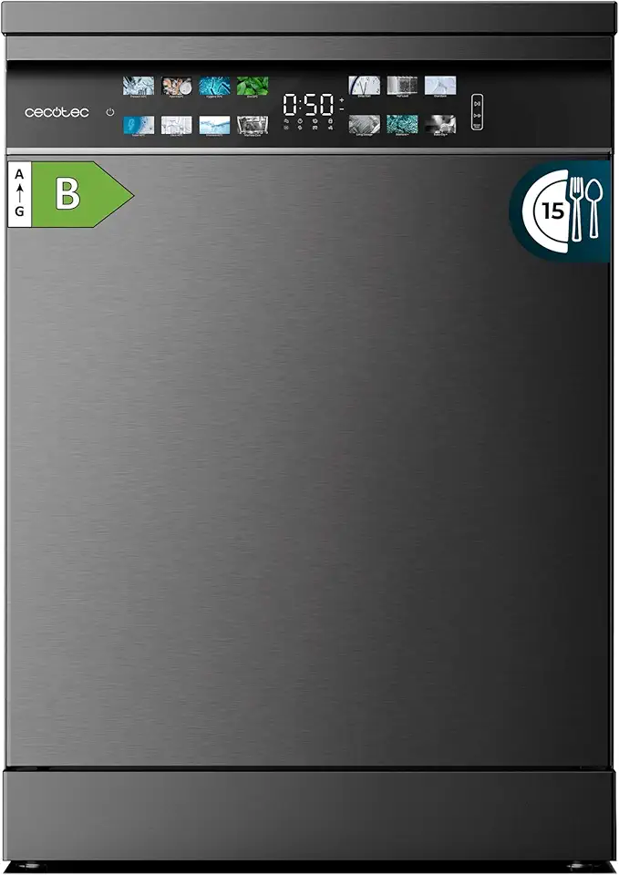 Cecotec - Bolero Aguazero 6700 Dark B - 60cm - 15 couverts, classe B, moteur Inverter Plus, Turbo Dry+