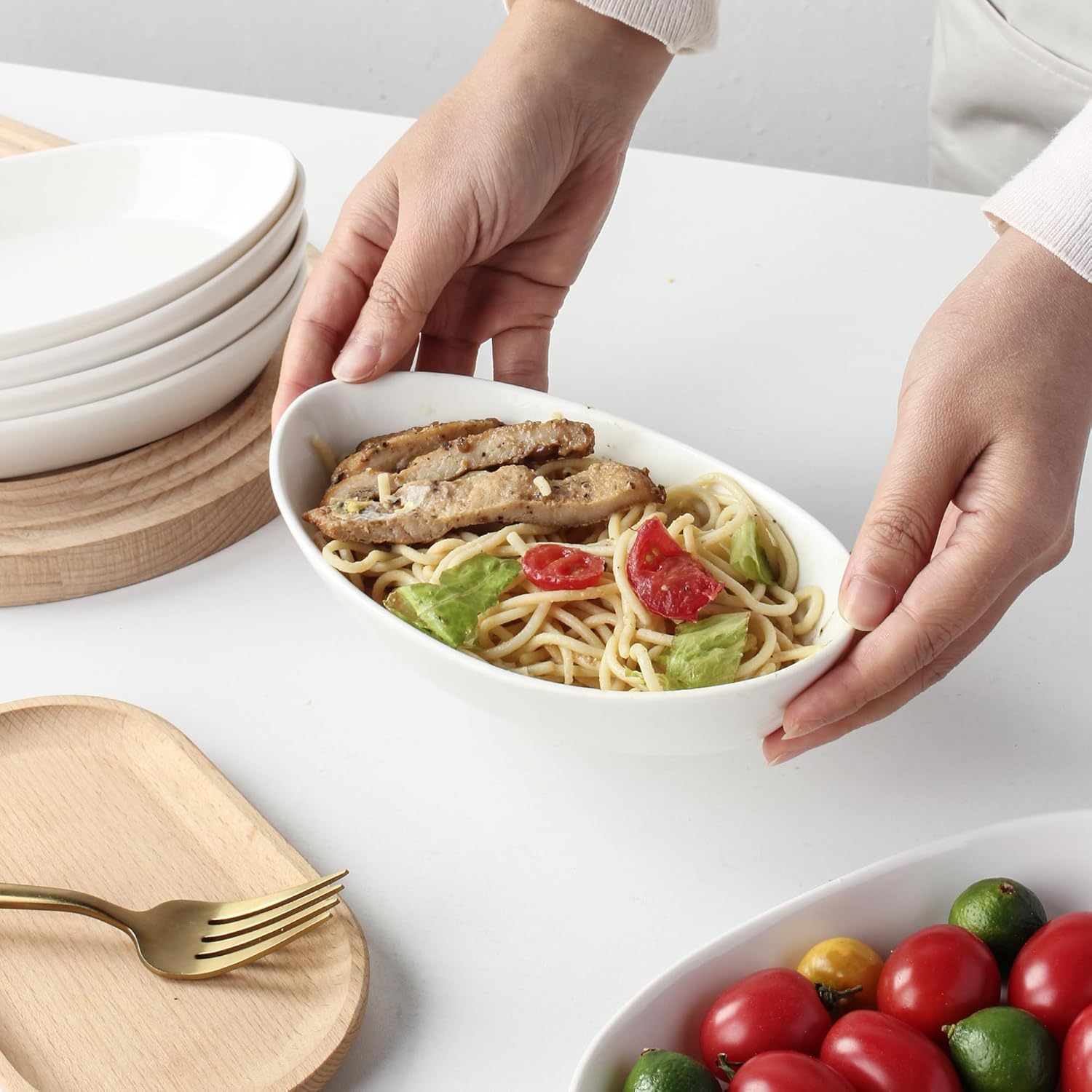 Plats à four individuels - céramique 300ml - lot de 6, four/micro-ondes