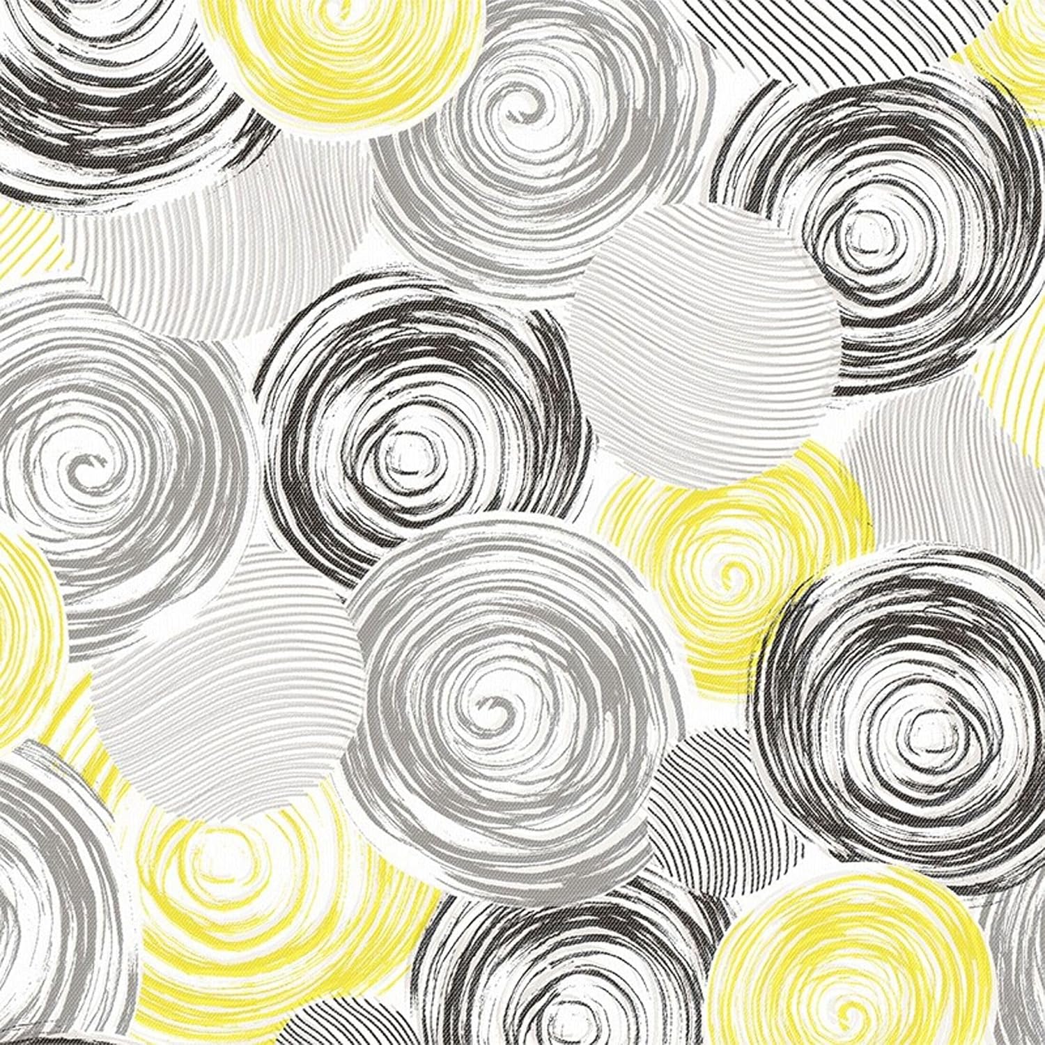 Nappe en toile cirée - Circle Jaune - 220x140 cm - Antitache, imperméable, facile d'entretien
