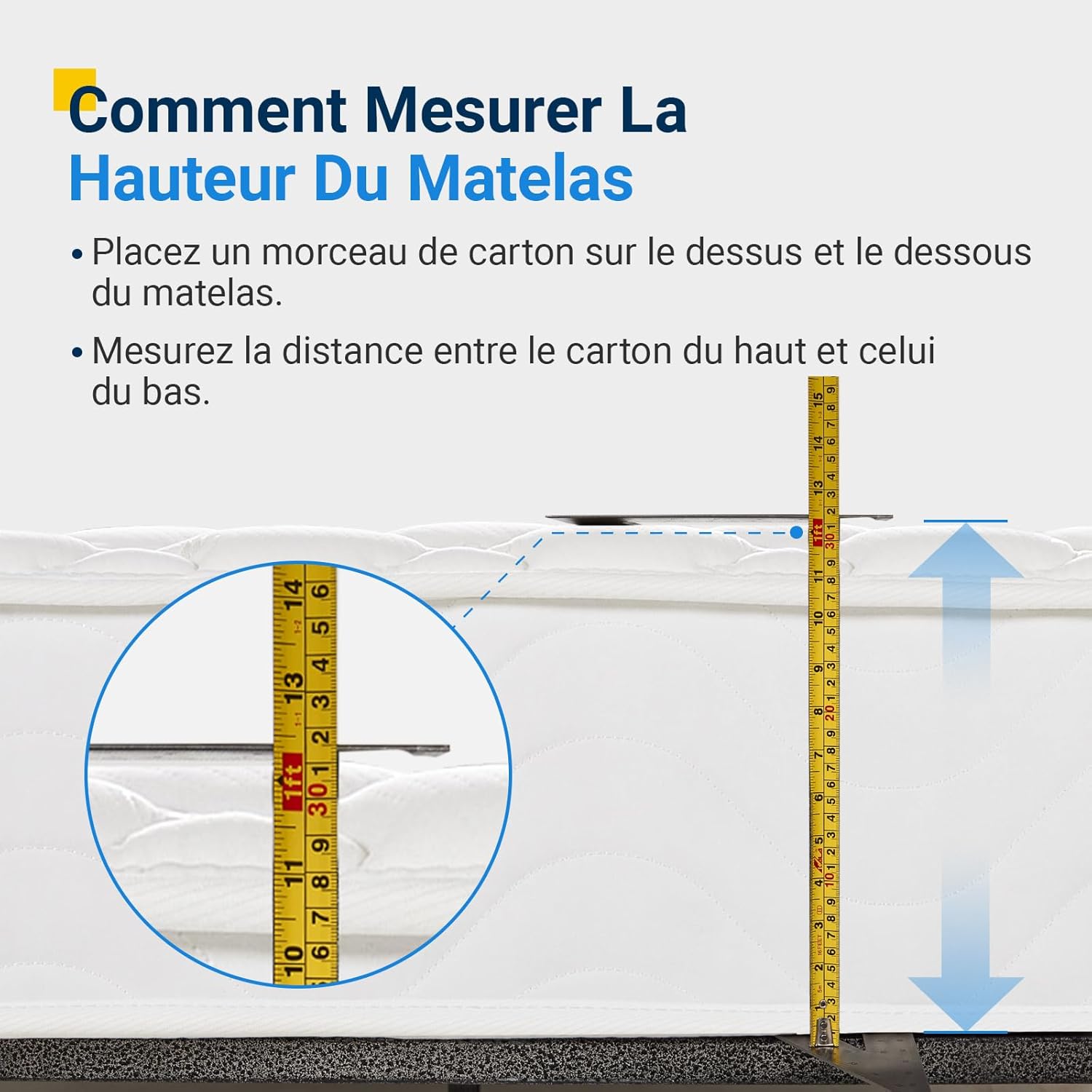 Avenco - matelas ressorts ensachés 140x190 - 20cm confort et soutien