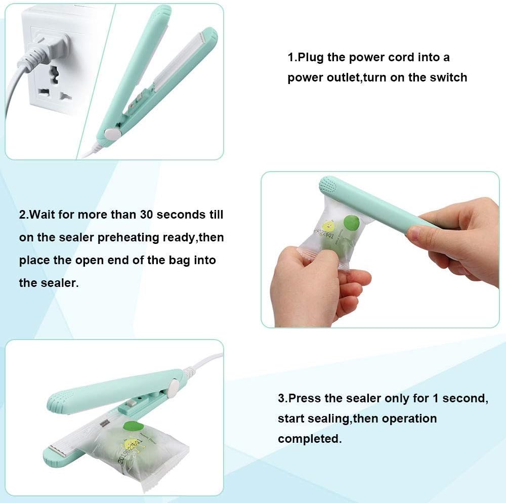 Mini scellant thermique portable - feuille chauffante - compact - conservation alimentaire étanche