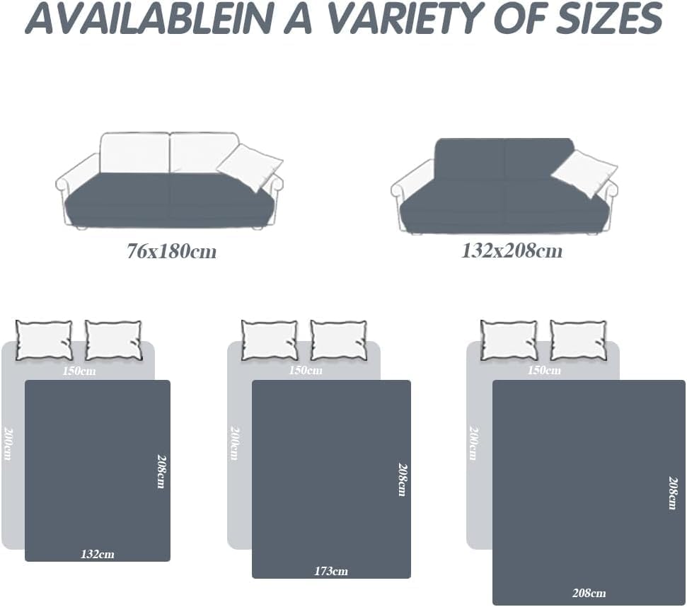 DUJUIKE - housse canapé imperméable crème, 208-260cm, enfants/animaux