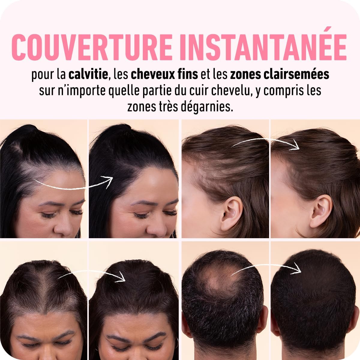 BOLDIFY - poudre racine cheveux Auburn - 4g - couvre gris instantané