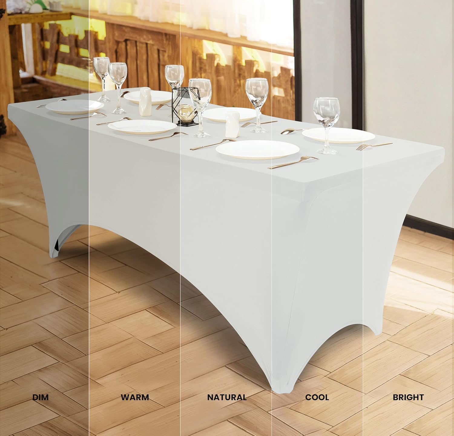 Utopia Kitchen - Nappe Extensible 183 cm - Polyester Spandex Lavable, Lot de 2, Blanc