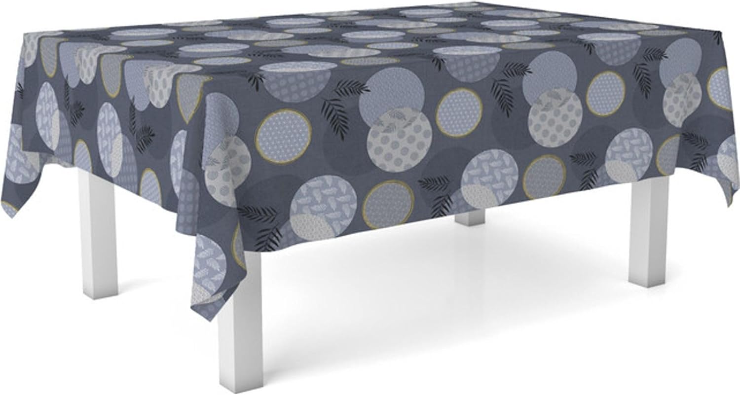 Nappe en toile cirée - rectangulaire 100x140 cm - anti-taches, imperméable, bleu