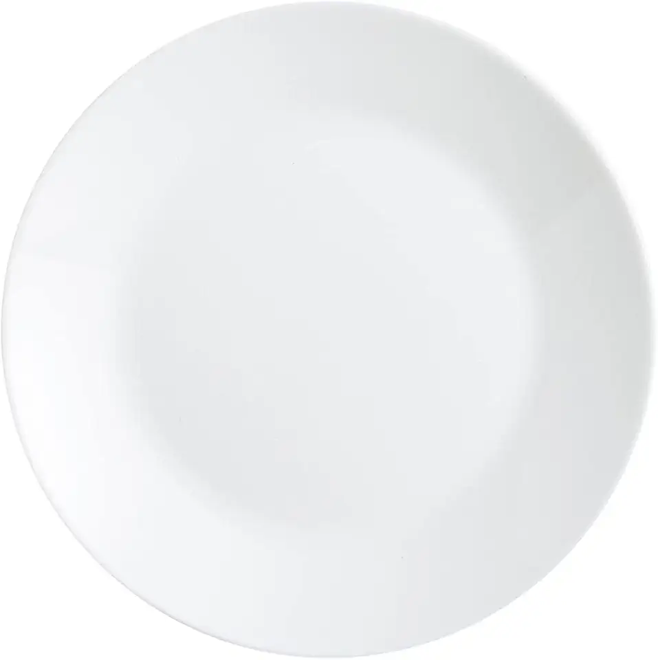 Arcopal - assiettes plates (Lot de 12) - 25cm - verre opale résistant, blanc