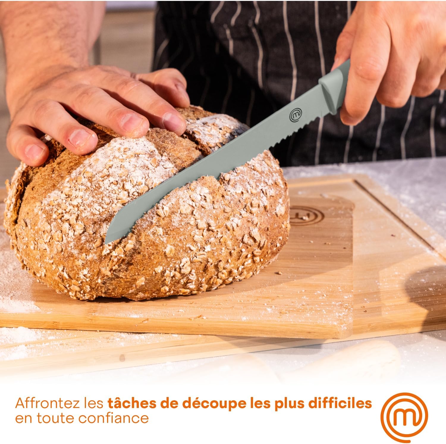 MasterChef - Bloc couteaux cuisine - acier inox - manche ergonomique