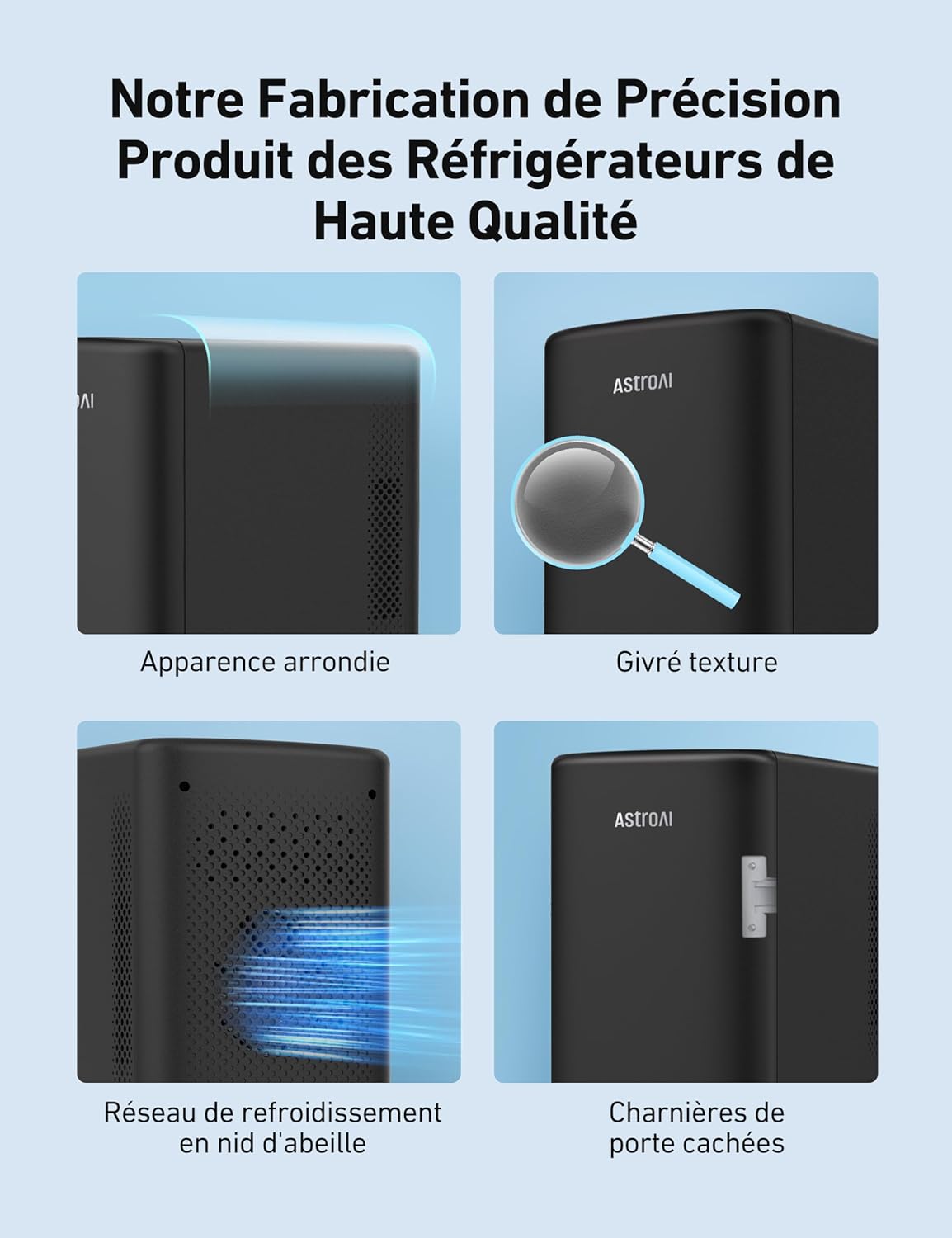 AstroAI - Mini Frigo 6L - portable, chaud/froid, 8 canettes, 12V/220V