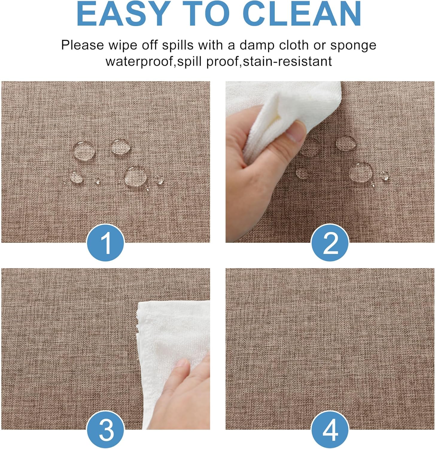 DWCN - nappe aspect lin - 160x320cm - lavable, imperméable, anti-tache