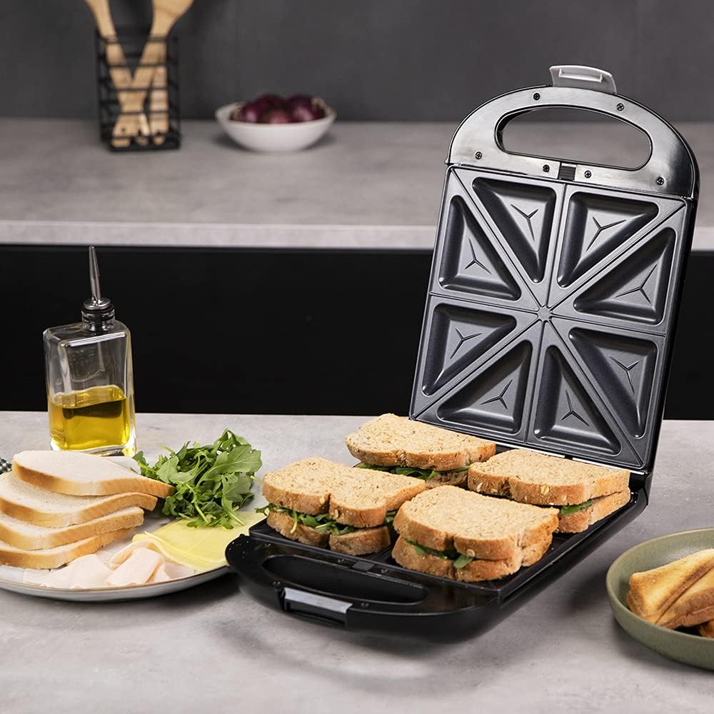 Cecotec - Rock'nToast Family - 4 sandwichs - 1500W, 3 plaques, inox