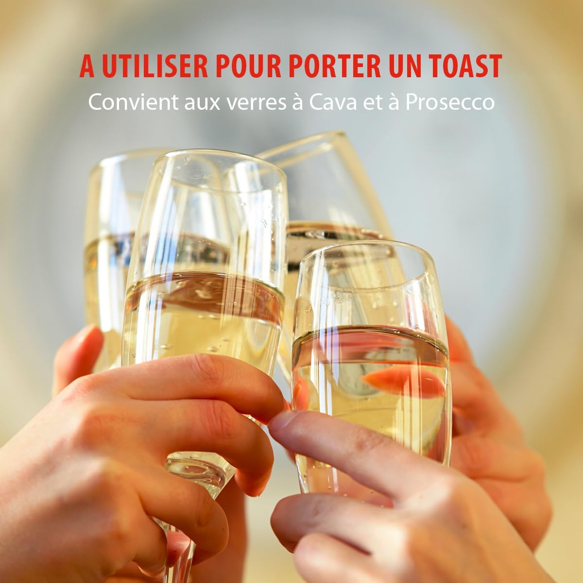 alpina - Verres à champagne, lot de 4, 170ml, lavables lav-vaisselle