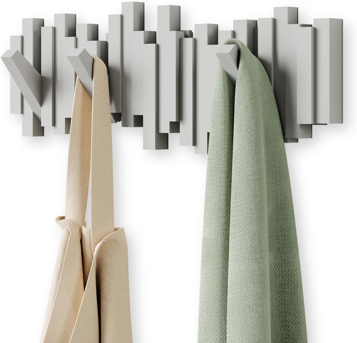 Umbra - Sticks - patère murale 5 crochets gris rabattables