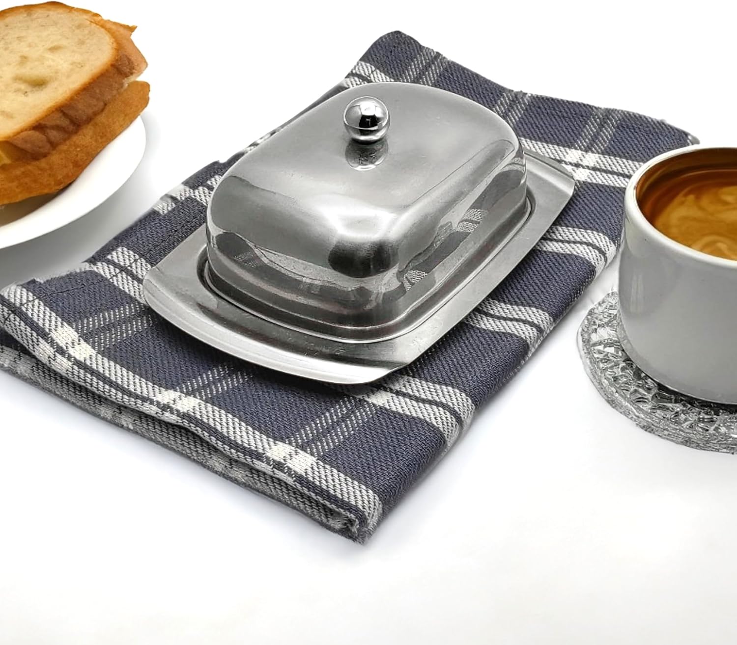 LivinEase - torchons de cuisine, lot de 5, coton, super absorbants, gris