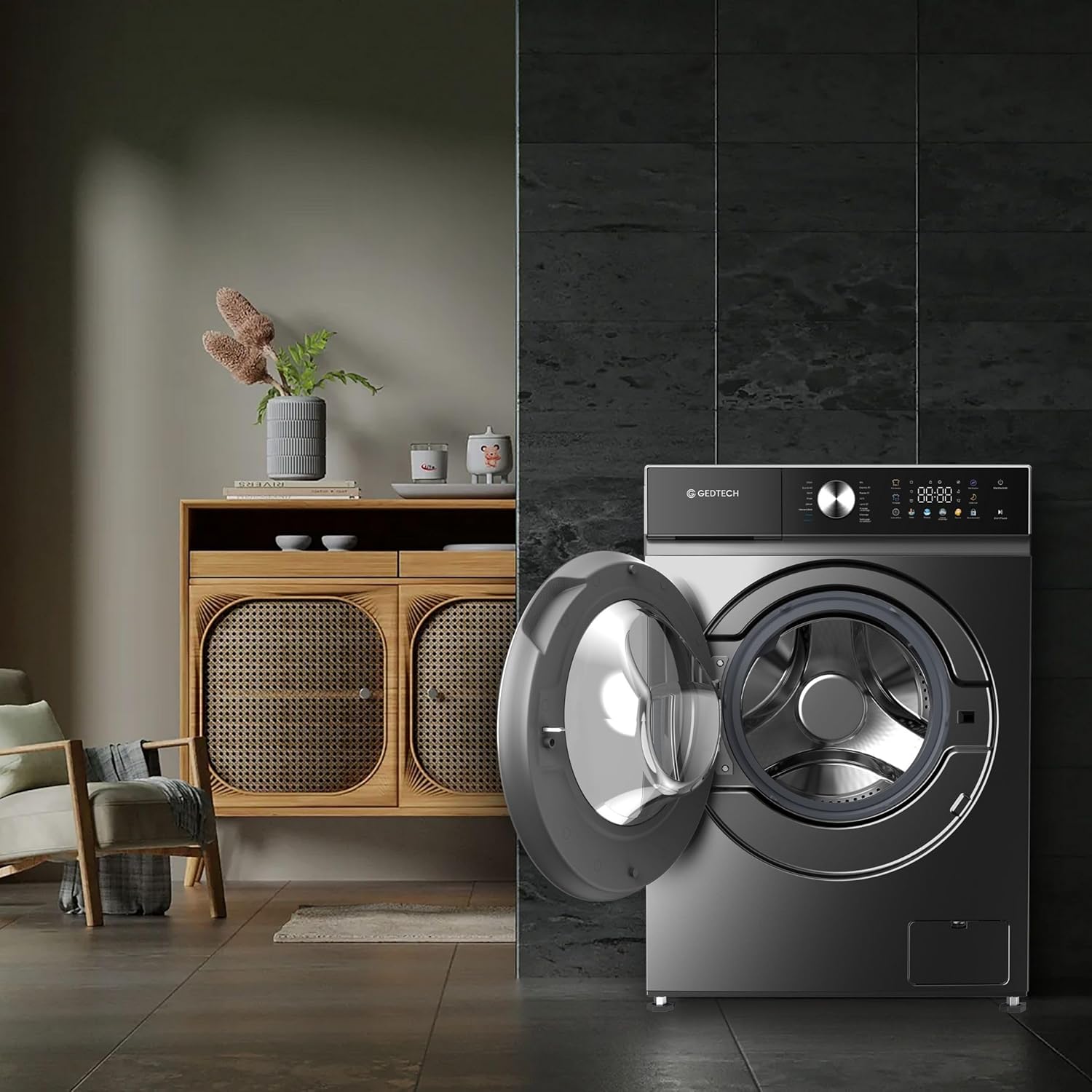 GEDTECH - Lave-linge frontal 8kg, 1400tr/mn, LED, éco, GLLPS81400DG