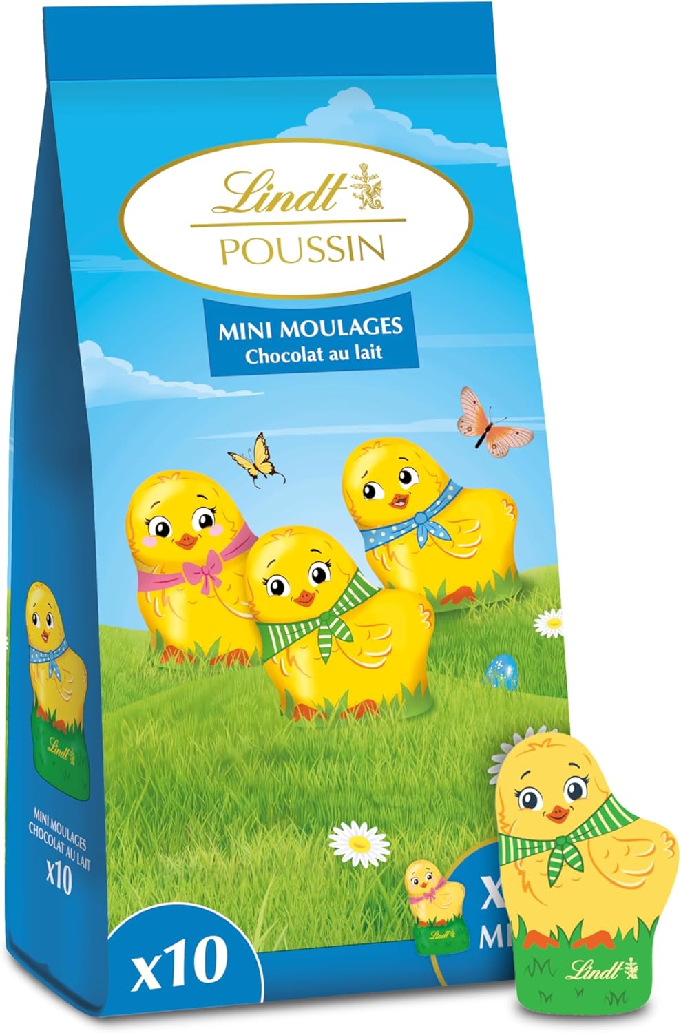 Lindt - Mini-Moulages Poussin - 120g - Chocolat au lait, idéal Pâques