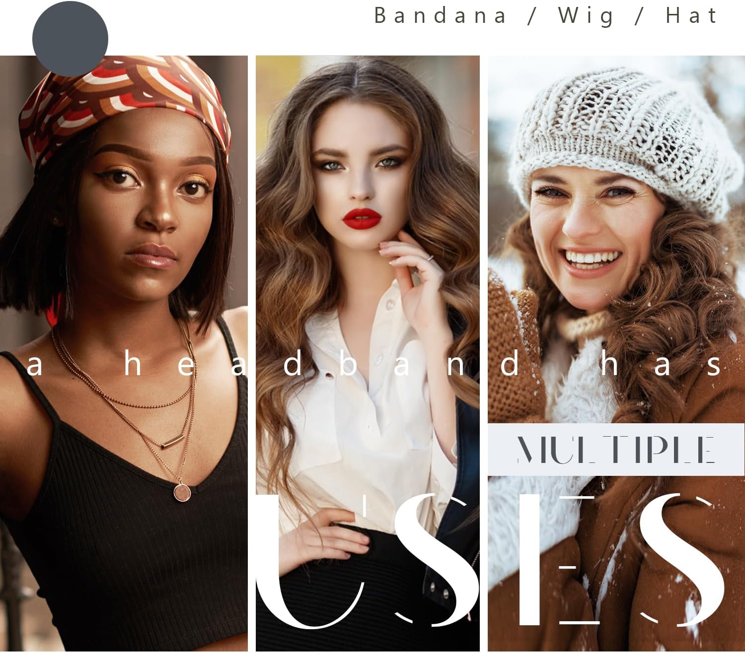 Dreamlover - bandeau antidérapant - 2 pièces gris - maintien perruque