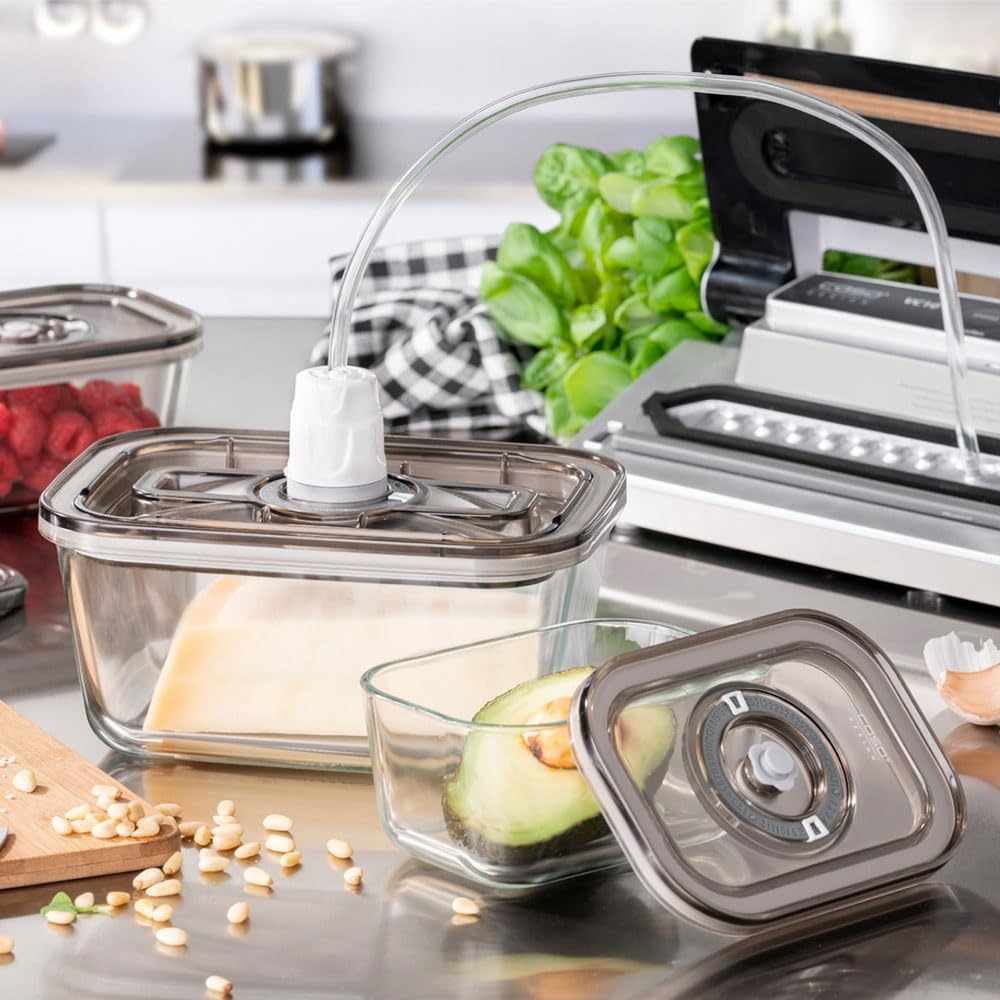 Caso – VacuBoxx Eco-Set – 3 contenants verre, résistant, lavable, vide
