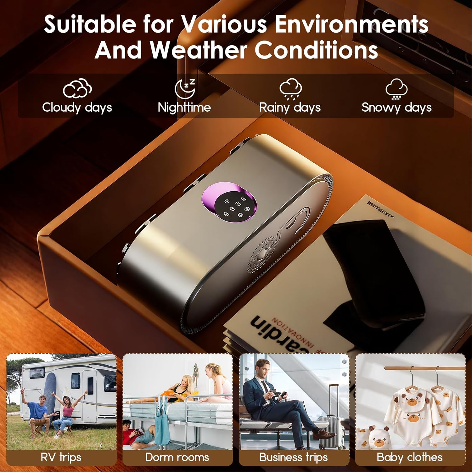 Sèche-linge mini portable - grande capacité, silencieux 16dB, 4 programmes, compact, économe - 2026