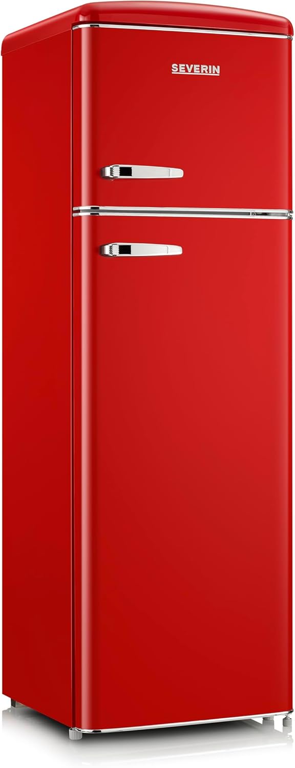 SEVERIN - Rétro double porte série - 55cm - 246L Classe D Rouge RKG 8983
