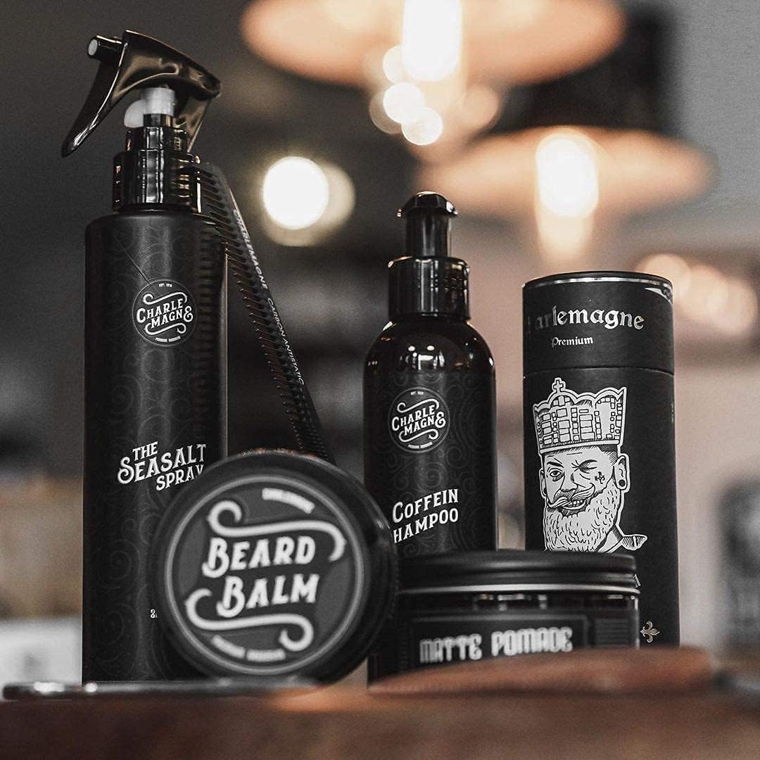 Peigne cheveux avec dents larges de Charlemagne - En carbone premium pour cheveux et barbe - Résistant et antistatique - 19cm - Pour hommes