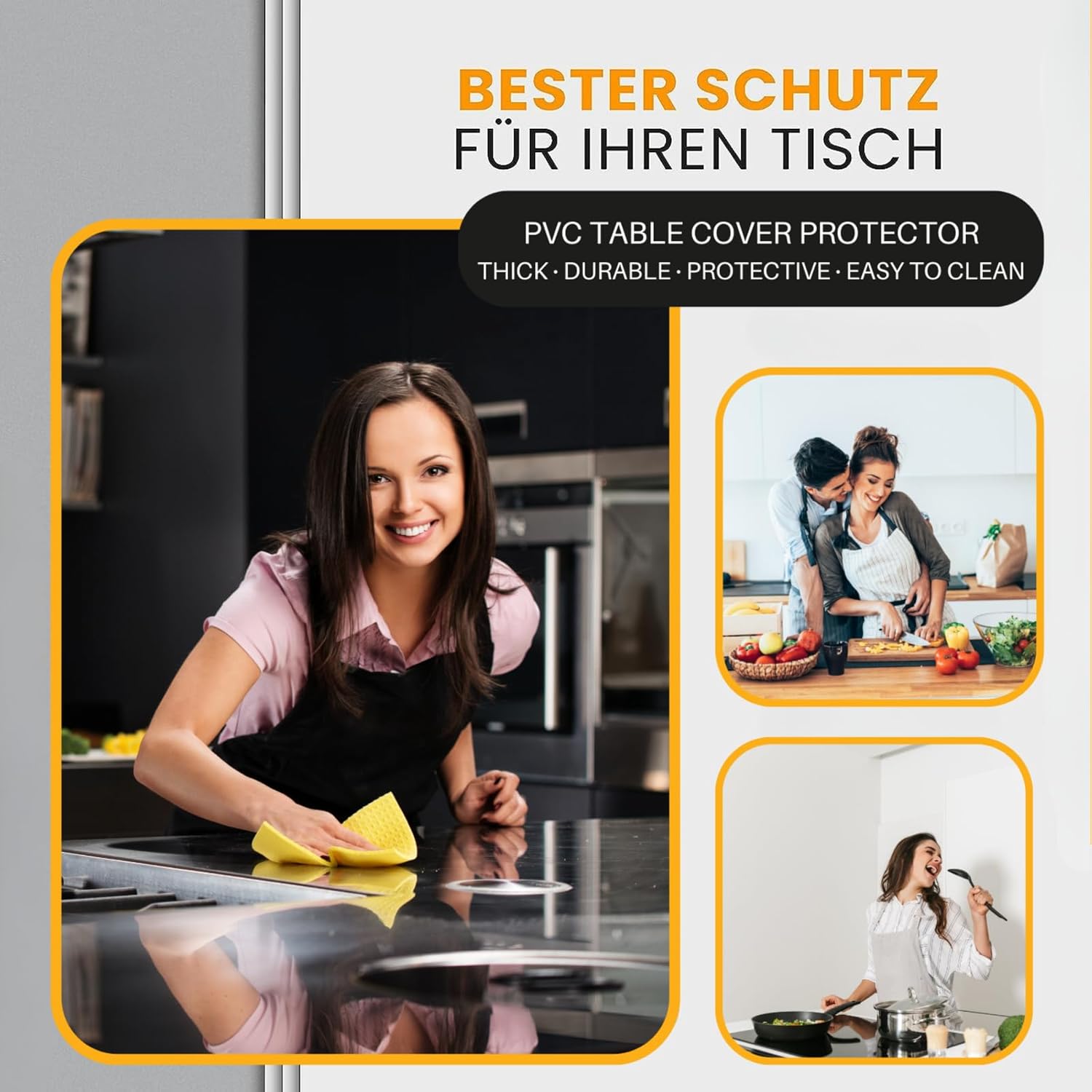 Artwelt - nappe de protection transparente série Cristal - 180x90 cm - lavable et étanche