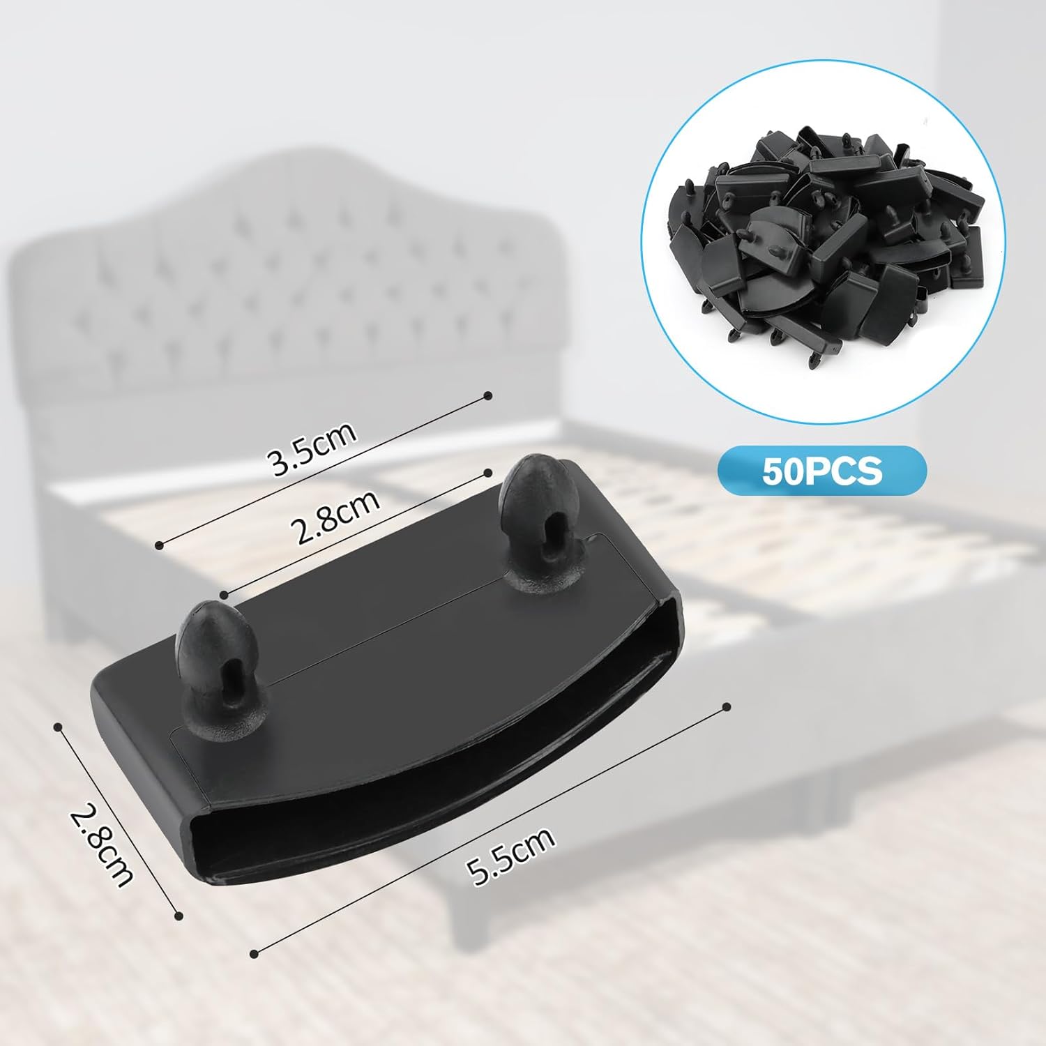 Supports pour sommier à lattes - lot de 50 - plastique - embouts de rechange