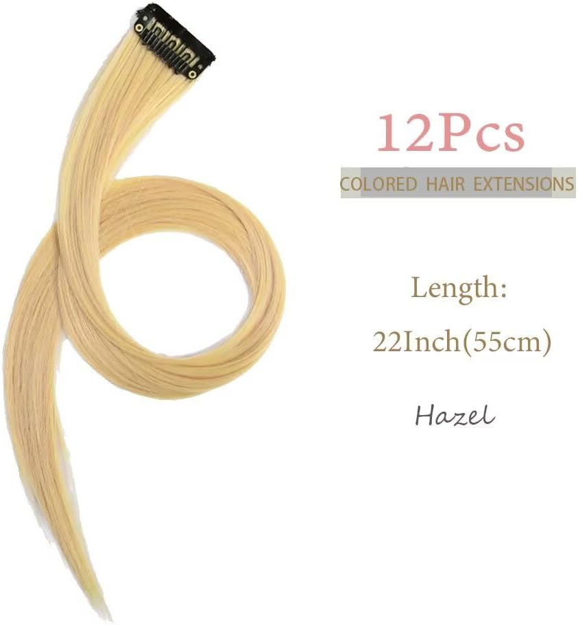 Extension de cheveux - mèches à clipser 55cm - 12 pièces colorées