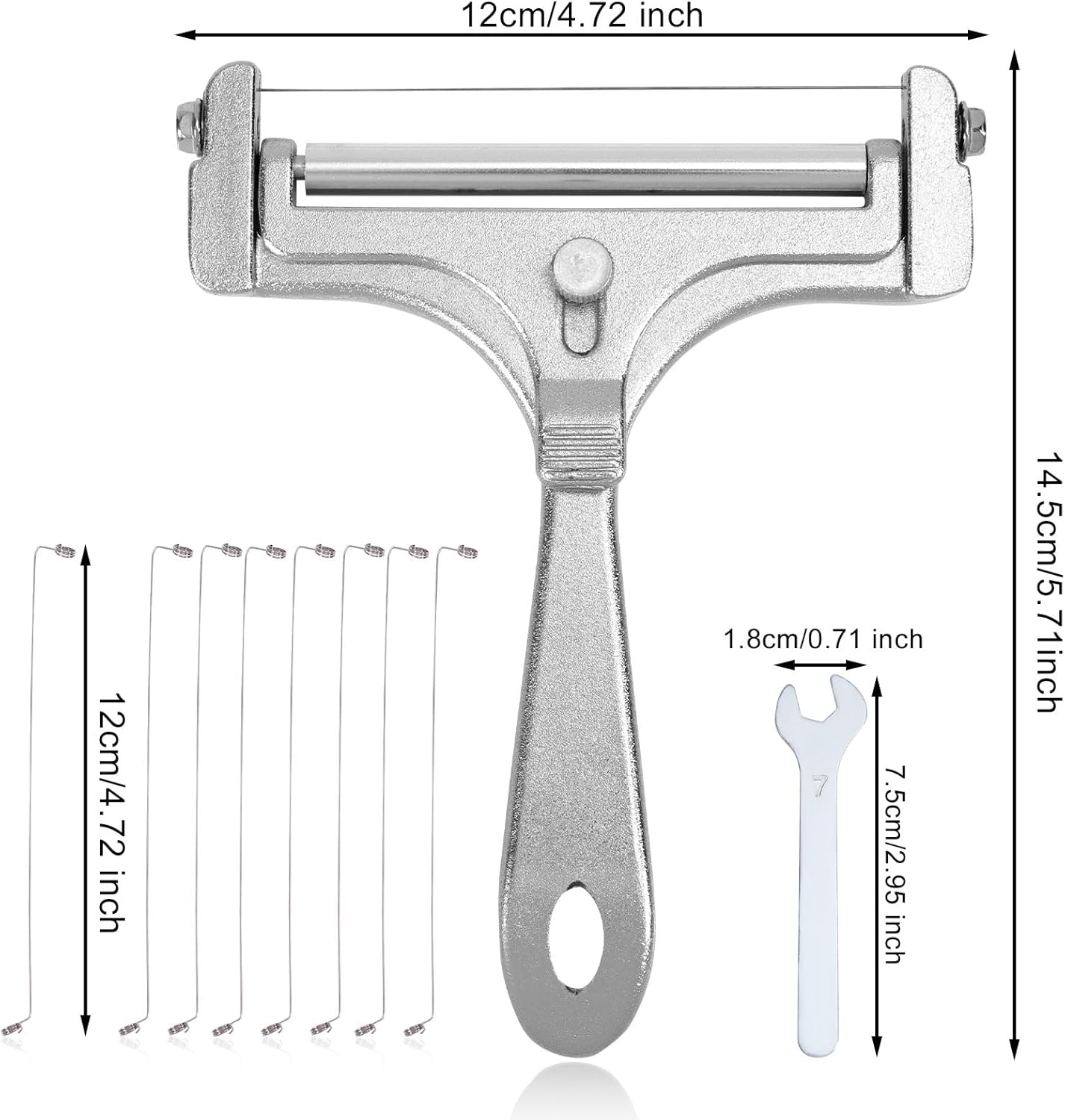 Gosknor - trancheuse à fromage inox - portable, 8 fils de rechange