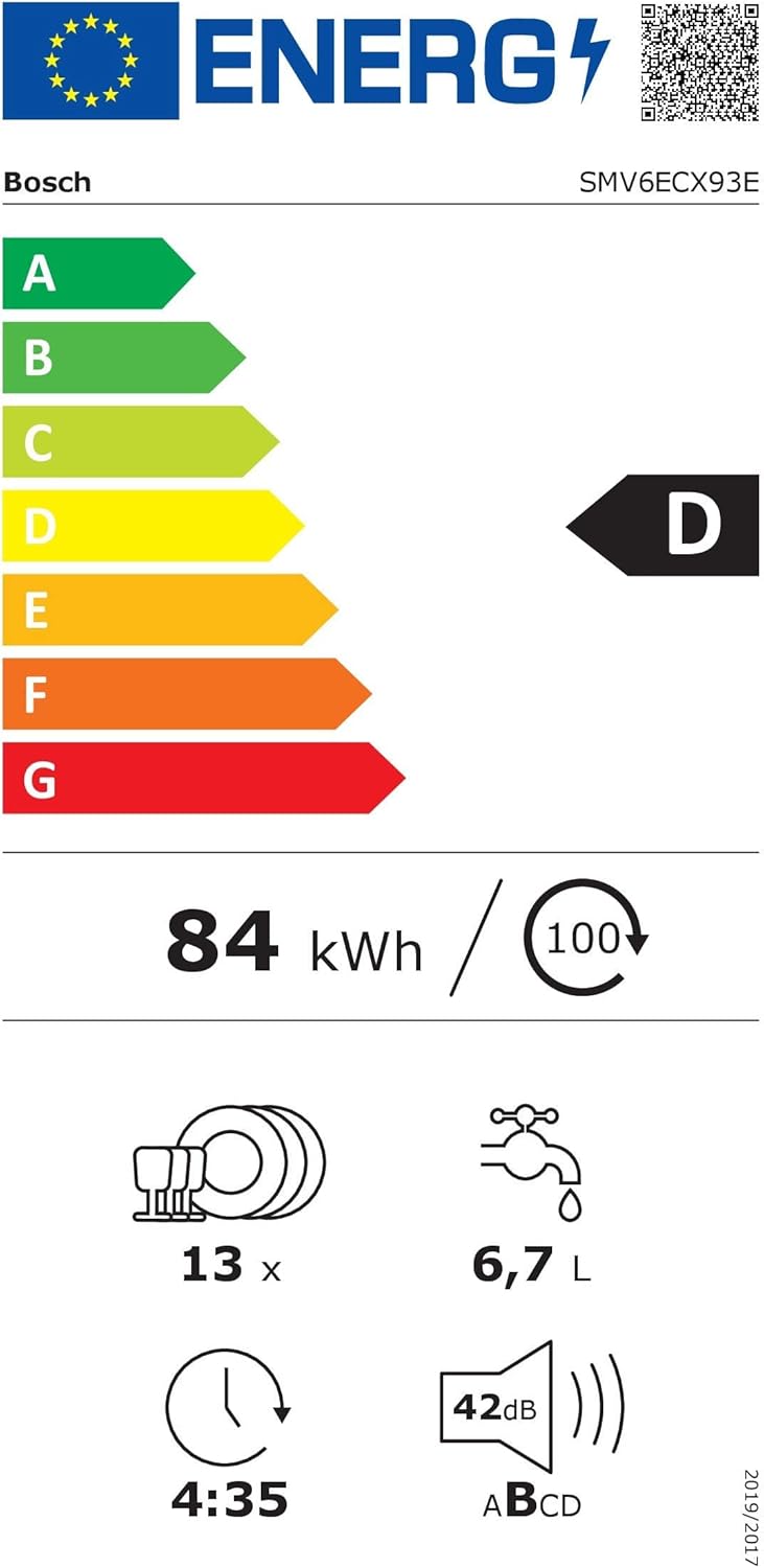 Bosch - Série 6 lave-vaisselle encastrable 60cm, 13 couverts, 40dB, SMV6ECX93E