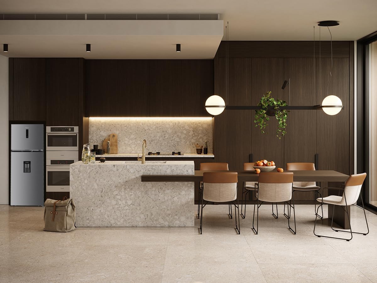 GEDTECH - Réfrigérateur combiné inox, 415L, No Frost, eau - GDP415NFIX