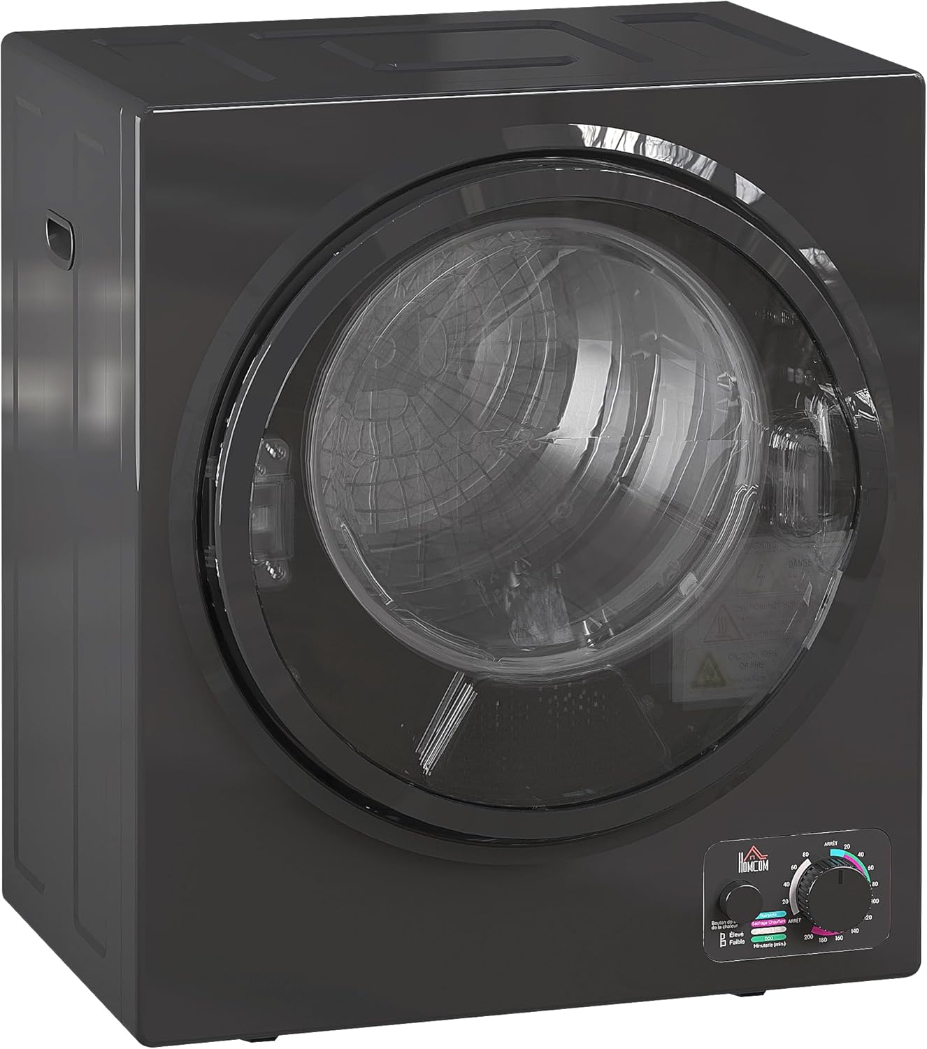 HOMCOM - sèche-linge portable 2,5kg - 850W, 4 modes, inox, mural